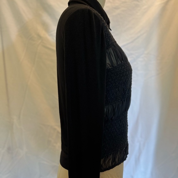 L/S Black Smock Button-Up Blouse - Picture 3 of 6